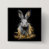 Badge Carré 5 Cm Un lapin gris génial en feu (Devant)