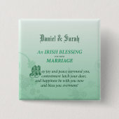 Badge Carré 5 Cm Un Mariage irlandais qui félicite (Devant)