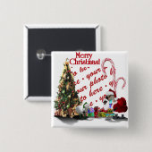 Badge Carré 5 Cm Un Noël en ligne (Devant & derrière)