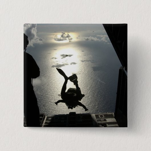 Badge Carré 5 Cm Un pararescueman de la Force aérienne (Devant)