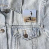 Badge Carré 5 Cm Un pararescueman descend dans la zone (En situation)