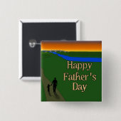 Badge Carré 5 Cm Un Père Et Son Tranquille Marche (Devant & derrière)