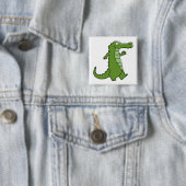 Badge Carré 5 Cm Un plus défunt alligator (En situation)