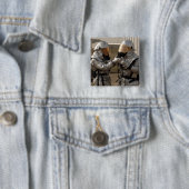 Badge Carré 5 Cm Un pompier irakien (En situation)