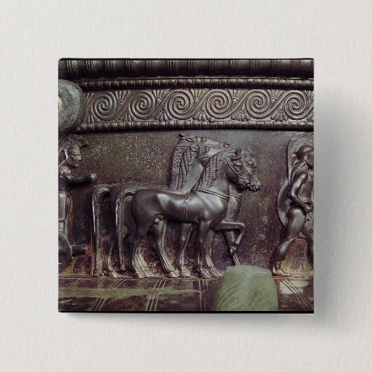 Badge Carré 5 Cm Un Quadriga et un Hoplite (Devant)