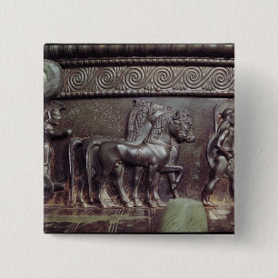 Badge Carré 5 Cm Un Quadriga et un Hoplite