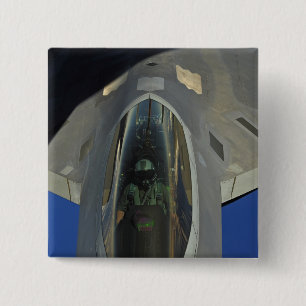 Badge Carré 5 Cm Un Raptor F-22 reçoit du carburant d'un KC-135
