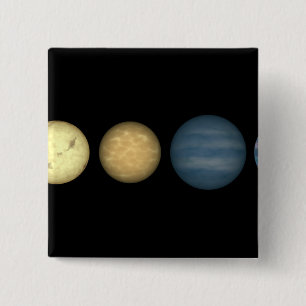 Badge Carré 5 Cm Un rendu d'artiste comparant naines brunes 2