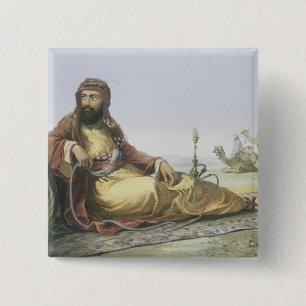 Badge Carré 5 Cm Un repos arabe dans le désert, page titre de 'Th