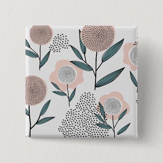 Badge Carré 5 Cm Un rose (Devant)