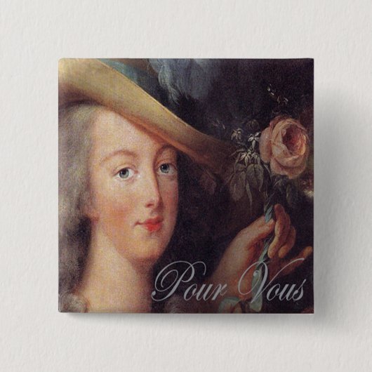 Badge Carré 5 Cm Un rose versent vous. (Devant)