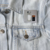 Badge Carré 5 Cm Un sel et une batterie (En situation)