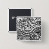 Badge Carré 5 Cm Un serpent de mer (Devant & derrière)