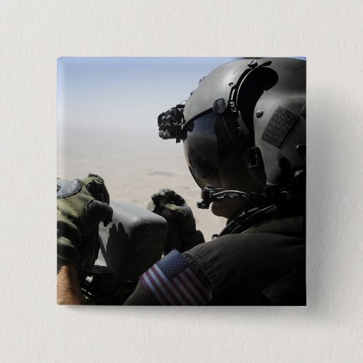Badge Carré 5 Cm Un soldat assure la sécurité (Devant)