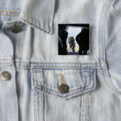 Badge Carré 5 Cm Un soldat effectue un saut en ligne statique (En situation)