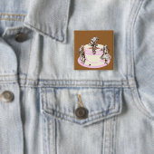 Badge Carré 5 Cm Un thé fou (En situation)