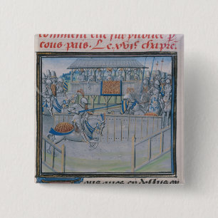 Badge Carré 5 Cm Un tournoi à Londres : Jouter