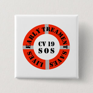 Badge Carré 5 Cm Un traitement précoce sauve des vies