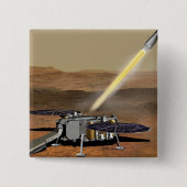 Badge Carré 5 Cm Un Véhicule Mars Ascent A Été Lancé Depuis Mars. (Devant)