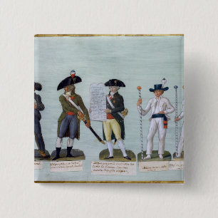 Badge Carré 5 Cm Un vendeur de journal, un citoyen prêt à combatt