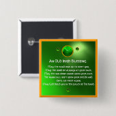 Badge Carré 5 Cm Un vieux Shamrock irlandais qui bénit (Devant & derrière)