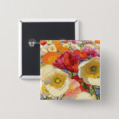 Badge Carré 5 Cm Une abondance de fleurs (Devant & derrière)