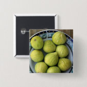 Badge Carré 5 Cm Une assiette fraîche de Figues méditerranéennes (Devant & derrière)