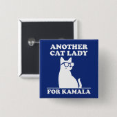 Badge Carré 5 Cm Une autre dame de chats pour Kamala Harris Cool Ch (Devant & derrière)