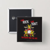 Badge Carré 5 Cm Une certaine roche (Devant & derrière)