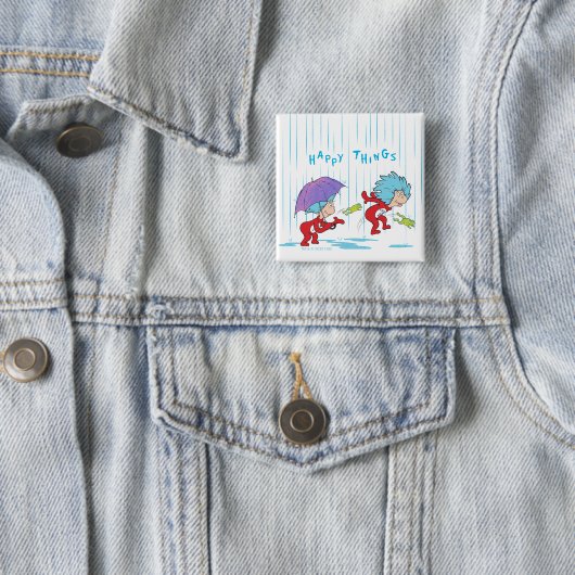 Badge Carré 5 Cm Une chose deux choses heureuses (En situation)