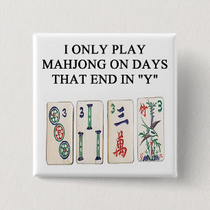 Badge Carré 5 Cm une conception drôle de mahjong