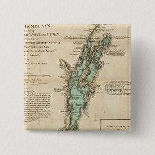 Badge Carré 5 Cm Une étude du lac Champlain