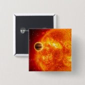 Badge Carré 5 Cm Une exoplanète géante du gaz (Devant & derrière)