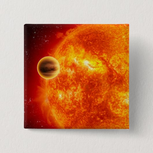 Badge Carré 5 Cm Une exoplanète géante du gaz (Devant)