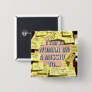Badge Carré 5 Cm Une femme en mission, motivation