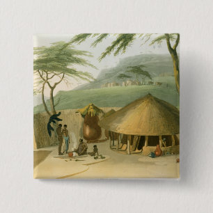 Badge Carré 5 Cm Une hutte de Boosh-Wannah, plaquent 7 'du paysage