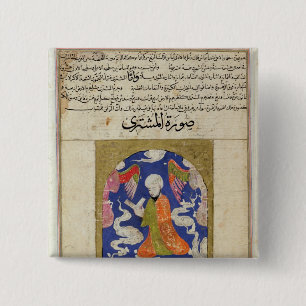 Badge Carré 5 Cm Une lecture d'homme, illustration