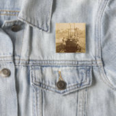 Badge Carré 5 Cm Une machine égyptienne d'irrigation sur les (En situation)