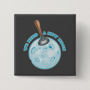 Badge Carré 5 Cm Une nouvelle astronomie de lune amusante