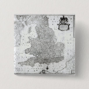 Badge Carré 5 Cm Une nouvelle carte du royaume de l'Angleterre