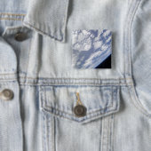 Badge Carré 5 Cm Une partie bleue et blanche de la Terre (En situation)