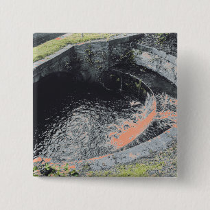 Badge Carré 5 Cm Une piscine orange à Welshpool