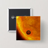 Badge Carré 5 Cm Une planète de taille Jupiter (Devant & derrière)