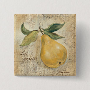 Badge Carré 5 Cm Une poire jaune
