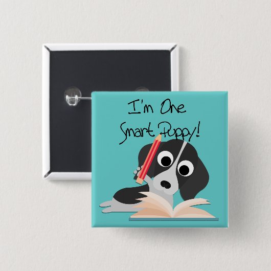 Badge Carré 5 Cm Une puce (Devant & derrière)