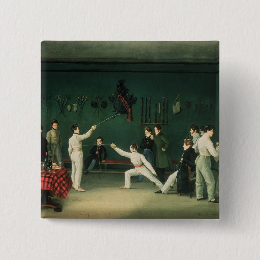 Badge Carré 5 Cm Une scène de clôture, 1827 (Devant)