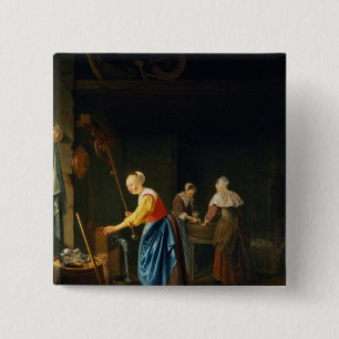 Badge Carré 5 Cm Une scène de cuisine