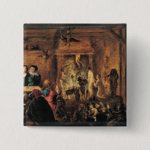 Badge Carré 5 Cm Une scène de la sorcellerie, 1633