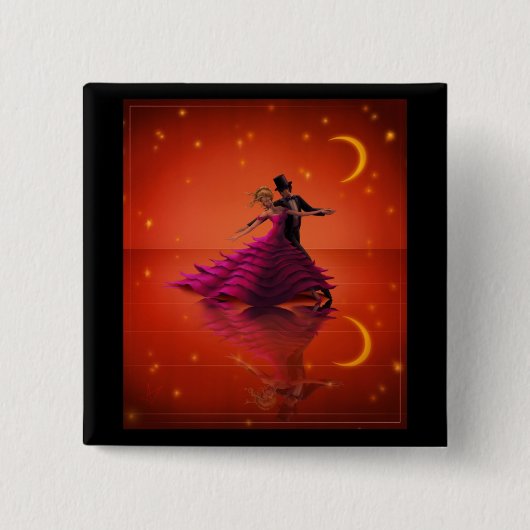 Badge Carré 5 Cm Une valse rouge (Devant)