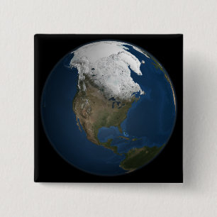 Badge Carré 5 Cm Une vision globale de l'Amérique du Nord
